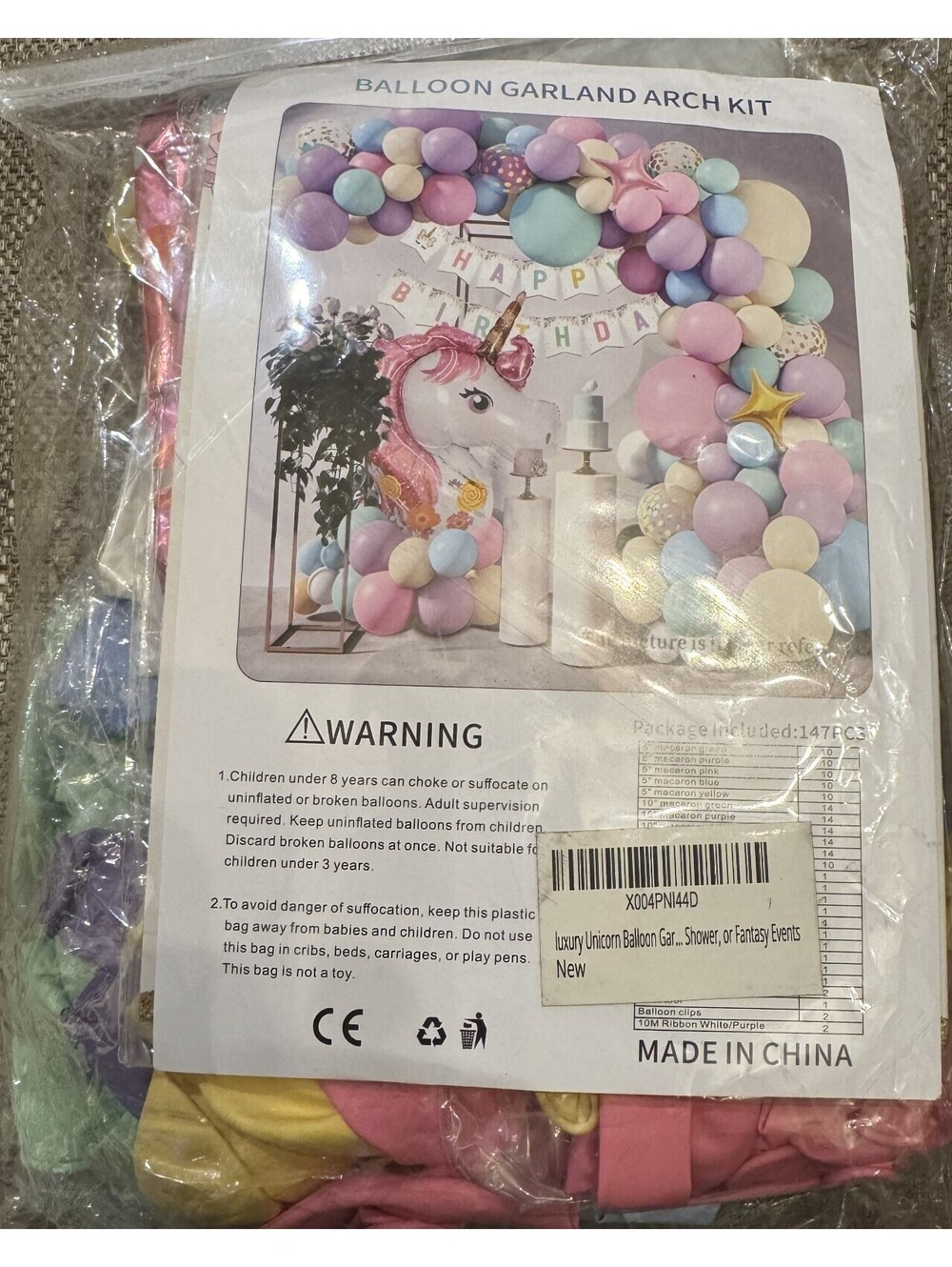 New Unicorn Happy Birthday Balloon Garland Arch Kit
